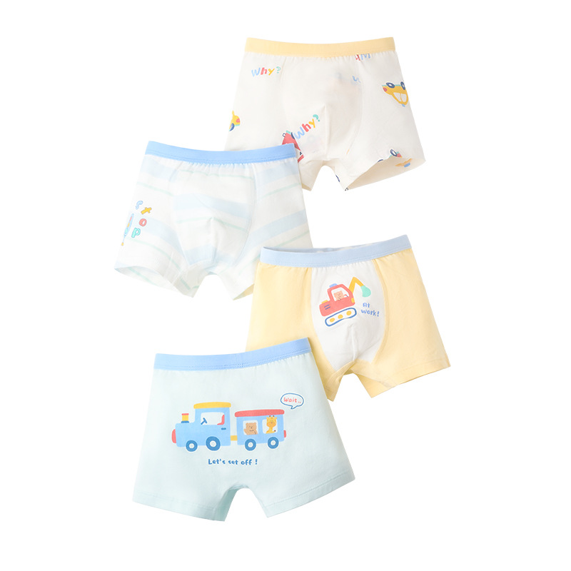 Pantalones de algodón para niños de clase A niños de secundaria baja antibacterianos de ángulo plano pantalones de cuatro ángulos