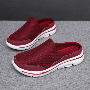 Men's Walking Shoes 2025 Summer Single Mesh Amazon Dropshipping Middle-Aged Slip-On Slip-Ons Cross-Border Large Size Men