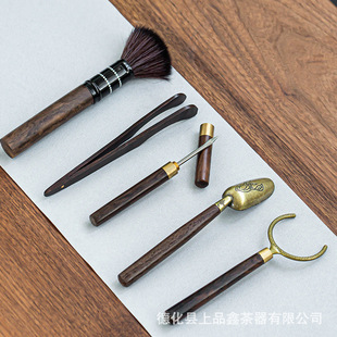 Tea ceremony tea clip teaspoon kung fu tea set tea accessories Ebony wooden tea spoon tea shovel tea spoon measuring tea spoon