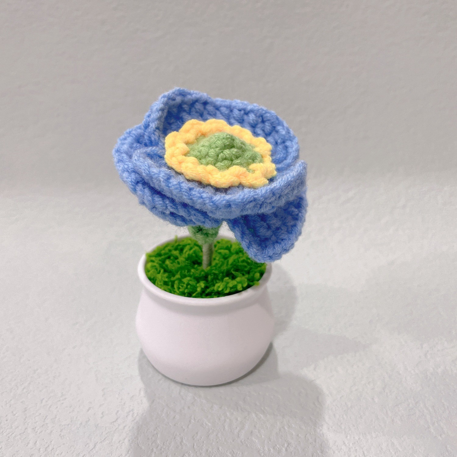 [완성된 작은 흰색 세면대] 파란색 양귀비