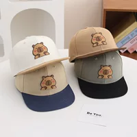 Kapbara Kids Chip Hip Hat Корейская версия мужского и женского детского мультфильма плоская бейсбольная кепка весна и осень новая цветная шляпа уличного танца