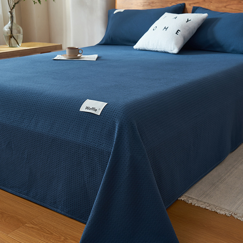 Una sábana de algodón waffle de categoría 1 pieza única 100 cubierta de cama de algodón pieza individual otoño e invierno tatami gruesa sábana pieza de tres piezas