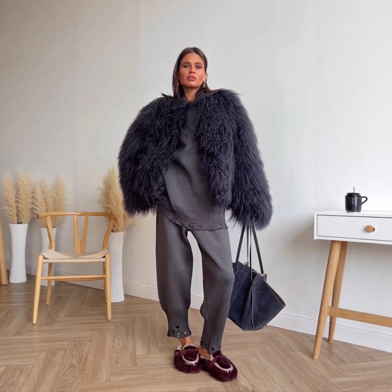 Cross-Border 2025 Autumn and Winter Thickeneded Artificial Fur Imitation Fur Outwear Fur Outwear Lamb Hair Women's Plush Outwear