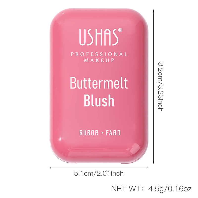 USHAS Europa y América spot transfronterizo rubor en polvo, ligero y delicado, efecto de maquillaje natural impermeable de larga duración UF067
