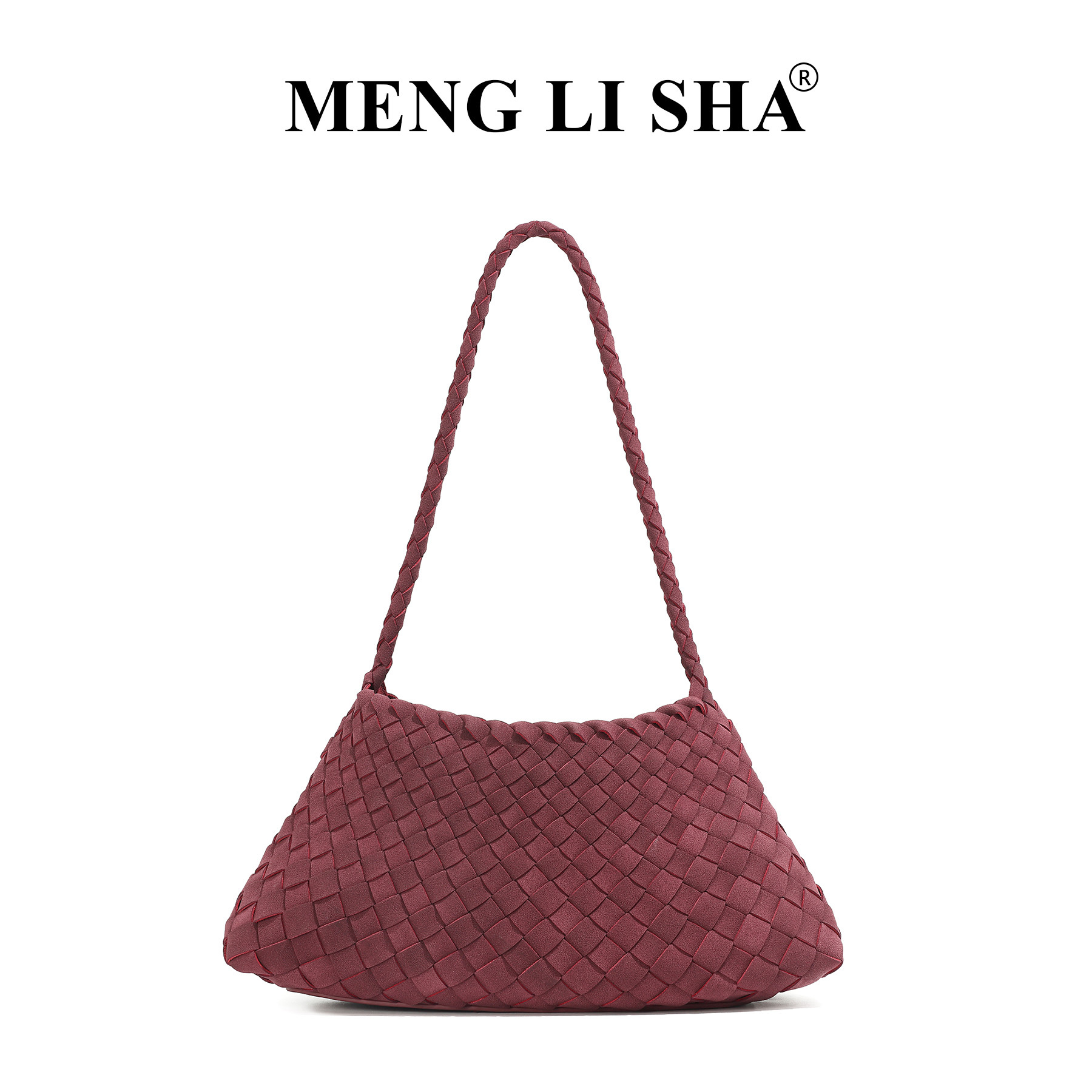 Autumn/Winter New French Vintage Woven Shoulder Underarm Bag For Women Textured Matte Suede Handheld Basket Tote Bag - Thumbnail 6