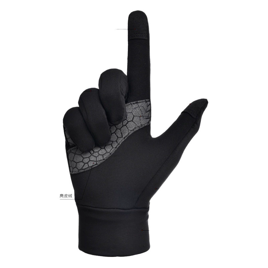 Спортивные перчатки для бега по горам, тренировок по футболу, полнопальцевые, нескользящие, на флисовой подкладке, теплые, сенсорные, тонкие, осенние