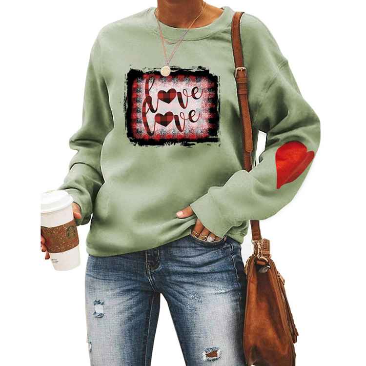 Women's Hoodies Long Sleeve Rib-knit Casual Letter Heart Shape display picture 15