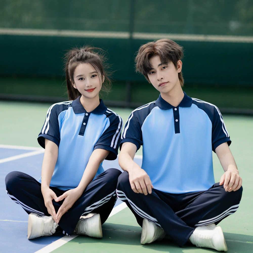 Новый летний набор школьной формы для учеников средней школы выпускной костюм с короткими рукавами