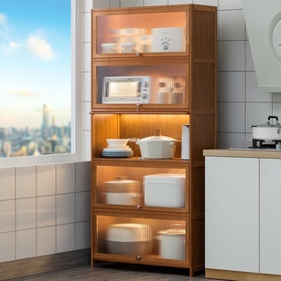 Sideboard Storage Cabinet Kitchen Storage Rack New Floor-Standing Storage Cabinet Cabinet Living Room Flip-Top Integrated Wall-Mounted