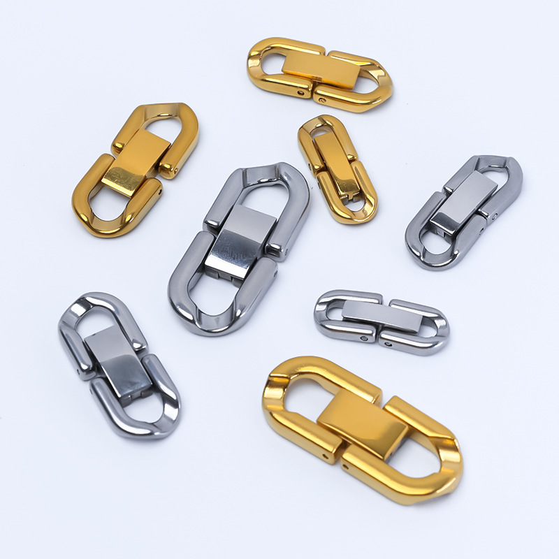 ステンレス鋼ジュエリーバックル 304 チタン鋼キューバチェーンバックルポリッシュアクセサリー diy 手作りジュエリーネックレス接続バックル|undefined