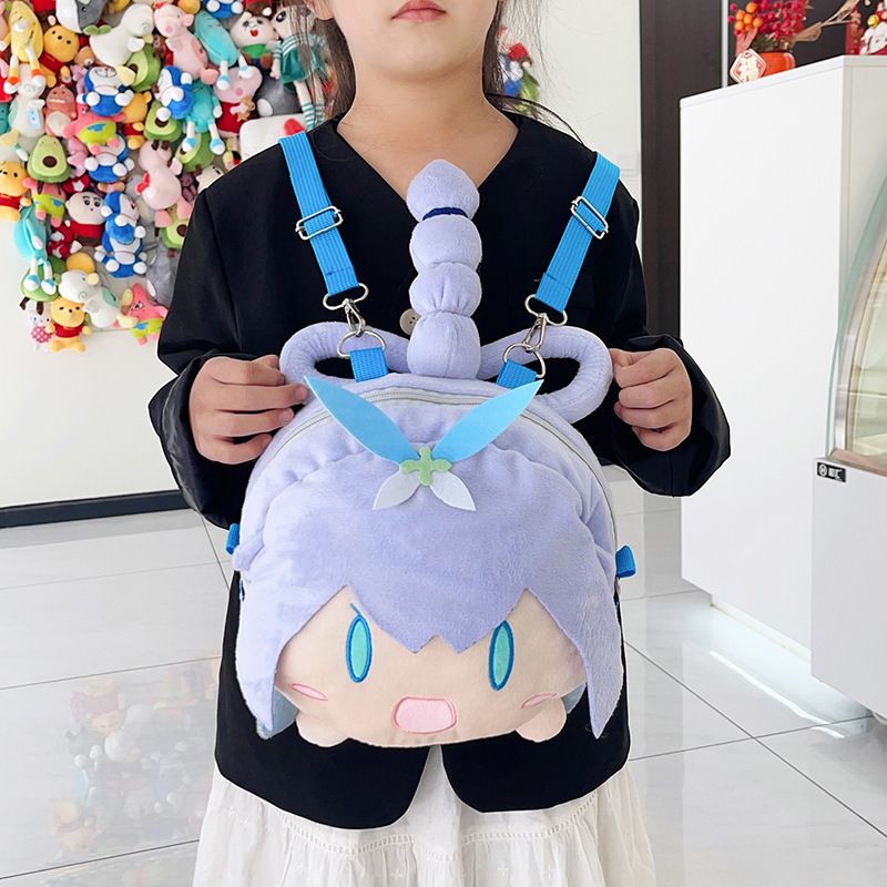 卡通可爱星星初音未来双肩背包毛绒玩偶女包包挂件小礼品汽车摆件