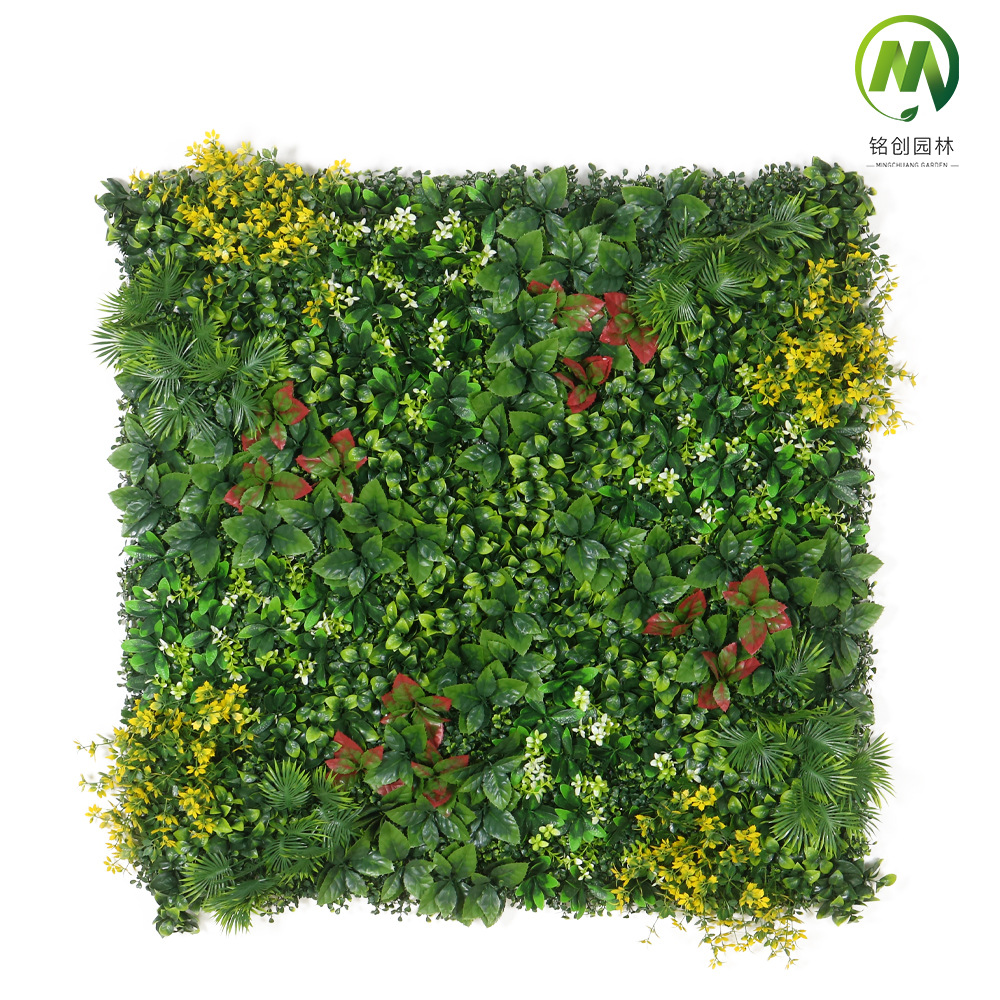 Pared de planta de simulación Pared de planta verde Pared de fondo de cabeza de puerta de césped decorativo Pared de planta de simulación anti-UV