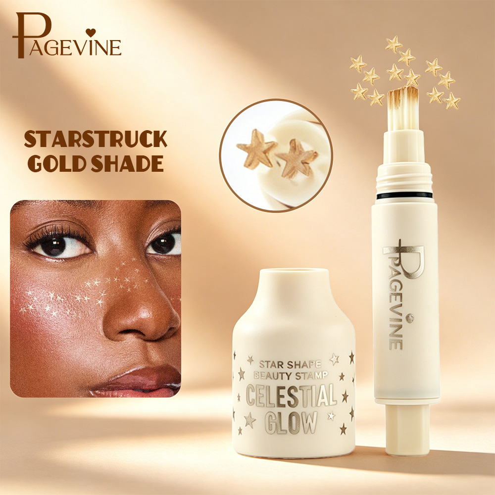 Maquillaje transfronterizo PAGE VINE cara pintada estrella parpadeante sello de pecas no es fácil de desvanecer sello de maquillaje de belleza