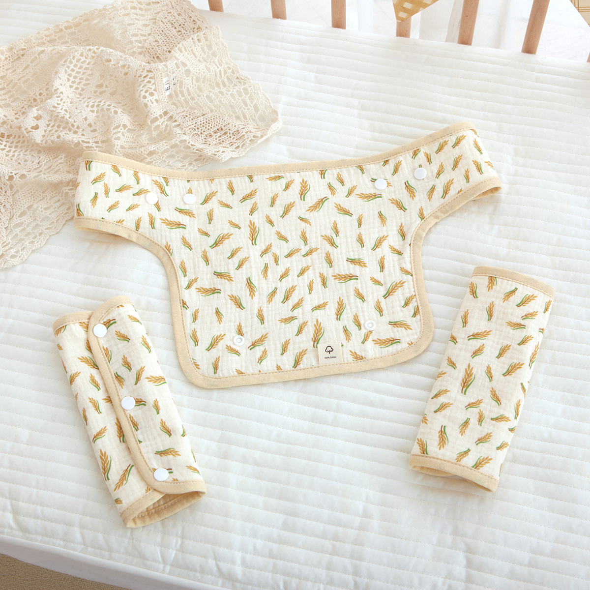 Clase A gasa de algodón puro correa para el hombro Toalla de saliva estilo de pecho correa para el hombro Toalla de saliva Toalla de mordedura de gasa Toalla de crepe Toalla de carro