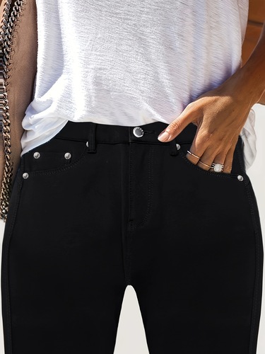 Ladies Fashion Slim Fit Jeans Elastic Fabric Casual Wear Cross-border