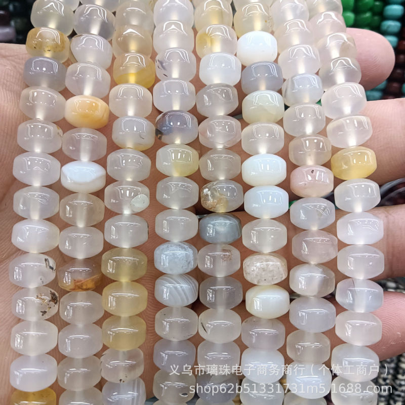 7x9mm天然石水晶玛瑙车轮珠散珠DIY手链项链饰品配件半成品串珠批|undefined