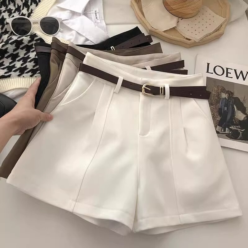 Casual Shorts Women's Summer 2025 New Korean Style Fashionable Slim Elegant High Waist A- line Wide Leg Pants Still Versatile