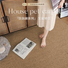 仿剑麻防猫抓可机洗地毯客厅卧室床边毯大宅地垫可折叠可剪裁垫子