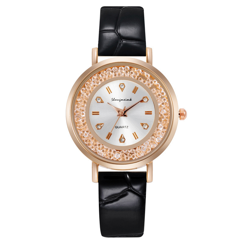 Comercio exterior reloj de moda señoras estudiantes versión coreana de diamantes Moda moda casual cuarzo mujer Mesa vibrato rojo