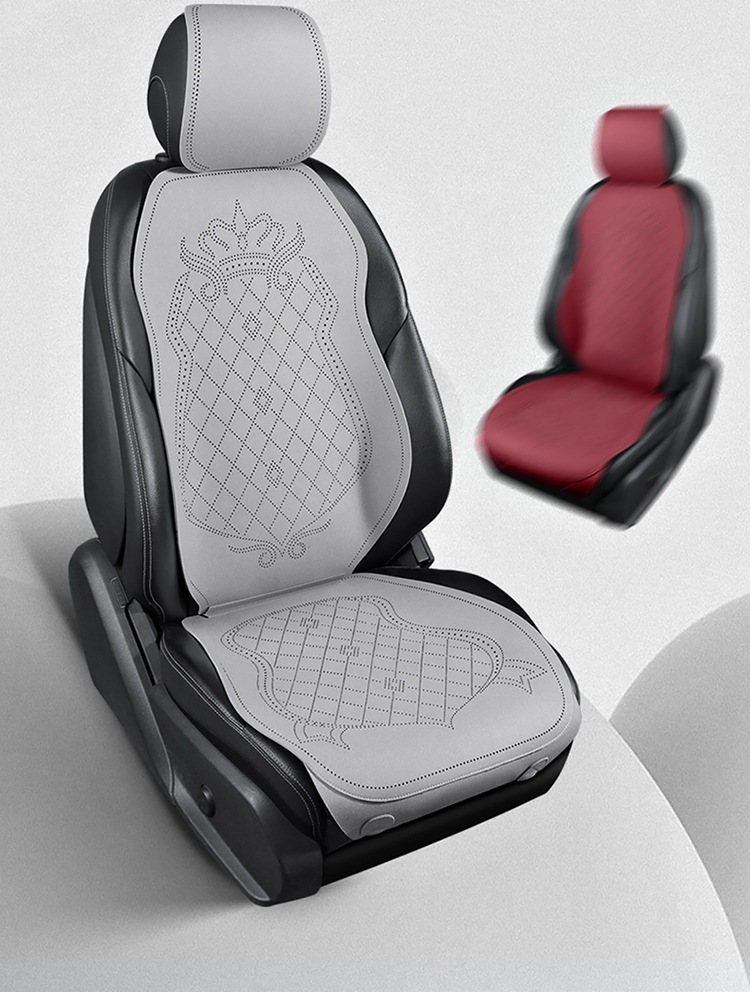 2026 New Crown Suede Leather Car Seat Cushion, Suitable for All Seasons, Small Waist Design, Model MA12