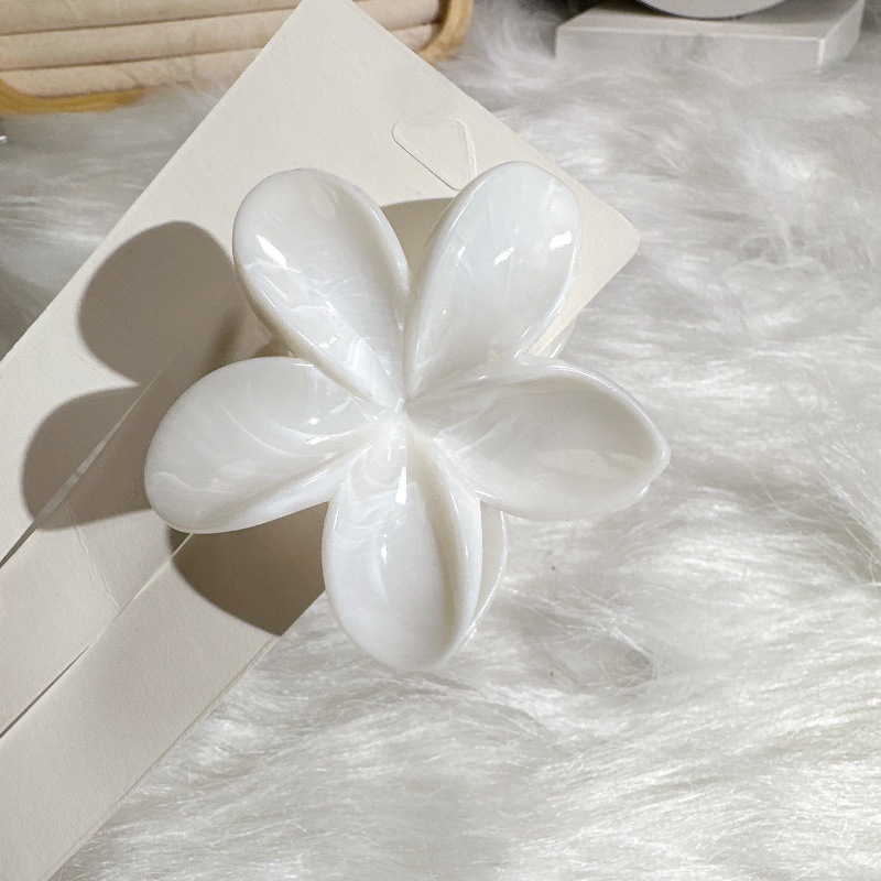 2025年新作クロスボーダー染めプルメリアグリッパー、ネットセレブ流紋花、高級ヘアピン、気質大理