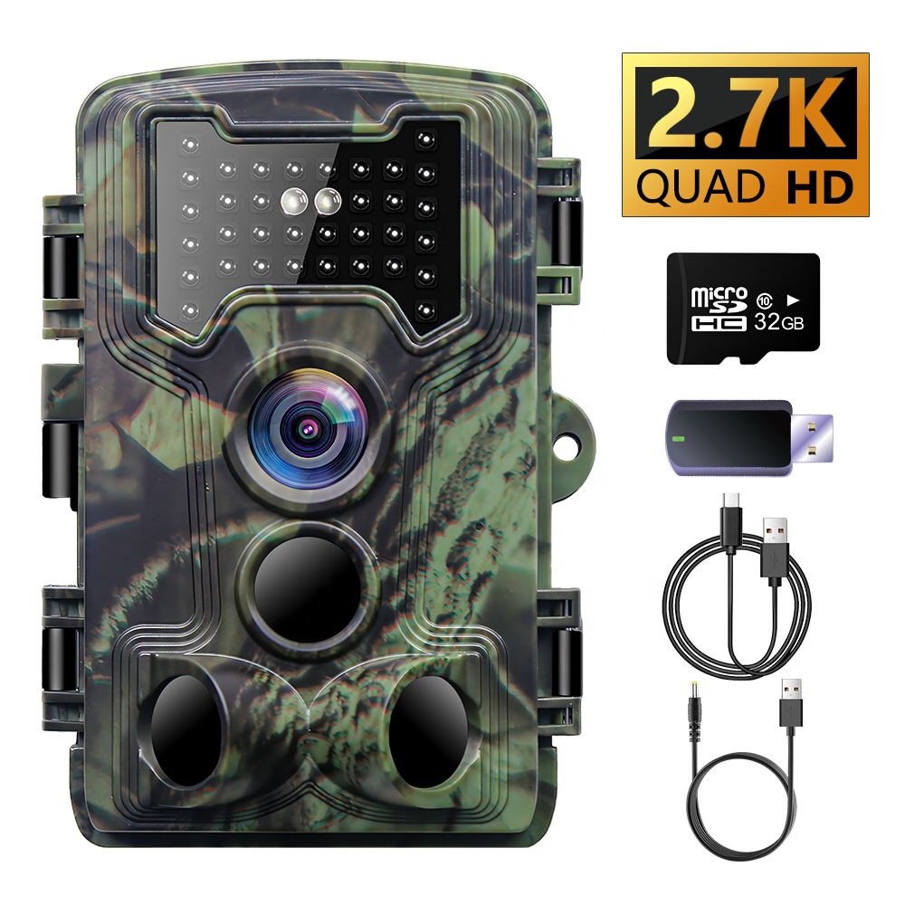 PR1000 Garden Camera 58MP Photo 2.7K Video Day and Night Use 32gb Memory Card, IP66 Waterproof