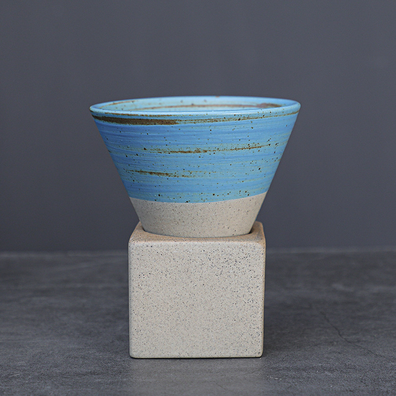 Cubo creativo Tipo de gres taza de café transfronteriza de cerámica vintage latte Garland taza subred rojo tarde taza de té