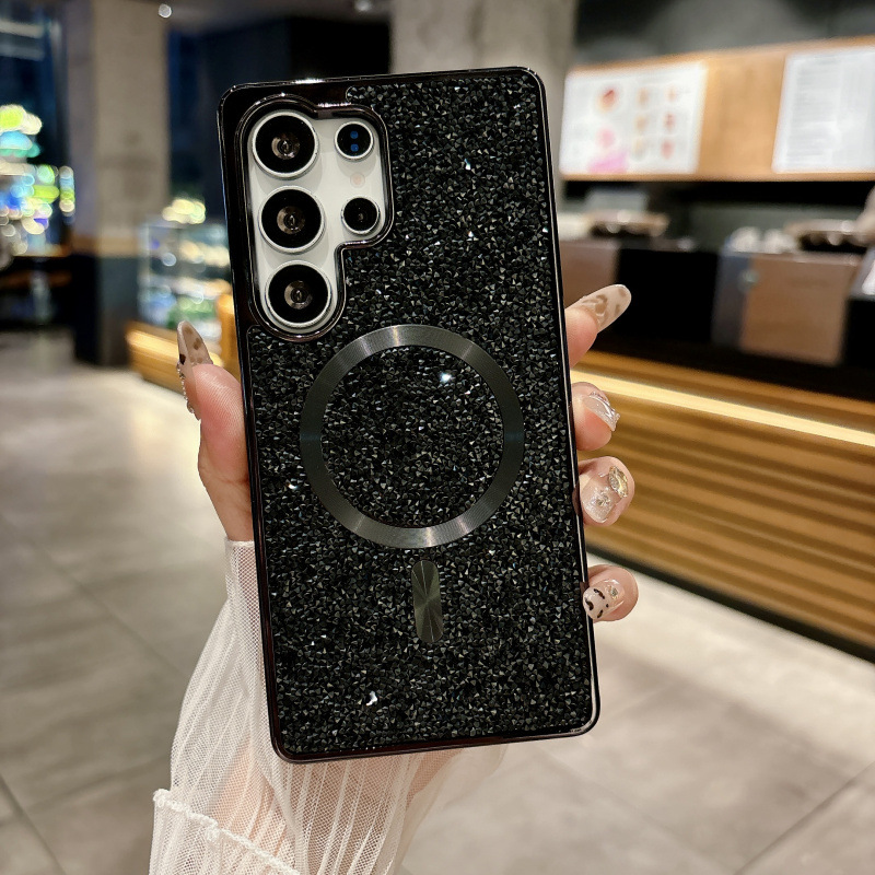 Funda Magnética Anti-caídas para Teléfono de Silicona con Diamantes para Samsung Galaxy