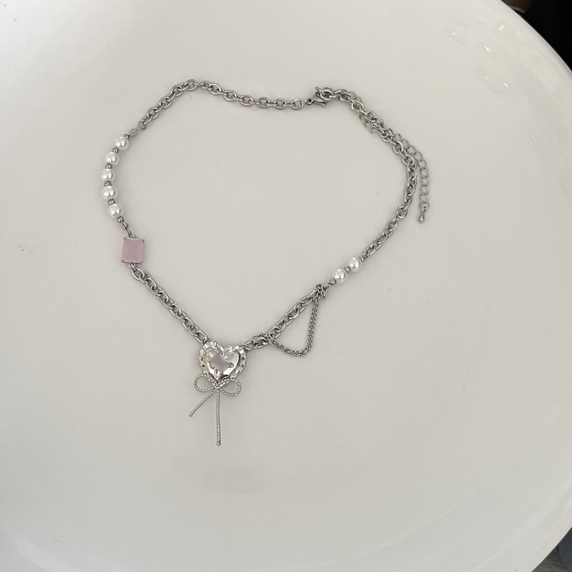 Fashion Heart Shape Alloy Inlay Rhinestones Womenu0027S Pendant Necklace