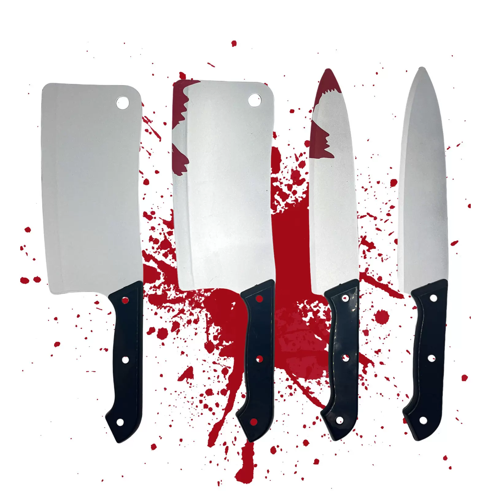 跨境热卖 万圣节注塑尖刀水果刀菜刀带血血腥整蛊道具cosplay漫展