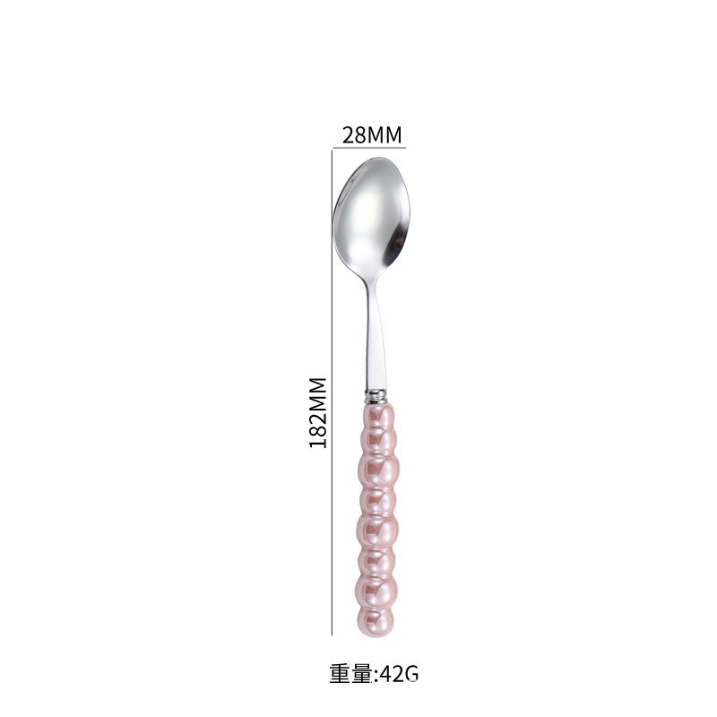 410 핑크 펄 핸들 티스푼