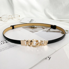 Metal Buckle Waist Belt for Women, Stylish and Simple Korean Version Dress with Fine Decorations, Paired with Crewneck Sweater, Matte Small Belt