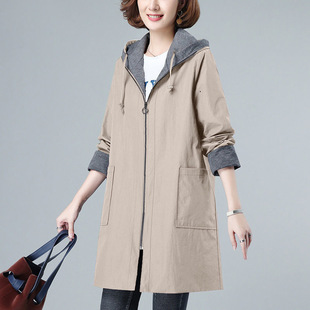 【300 catty Plus size women's clothing - full size] windbreaker women's new medium and long style large size high-end women's fat mm jacket