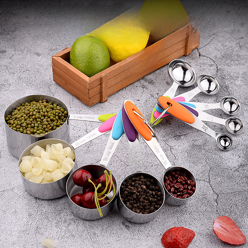 不鏽鋼量杯量勺10/16件套烘焙工具量杯套裝廚房用品量勺5/8件套