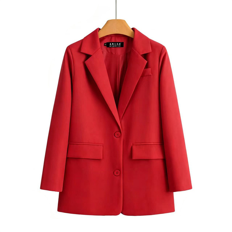 2026 Spring and Autumn Red Blazer for Women Korean Style British Fashion Internet Celebrity Design Suit Women's Fashion Elegant Ladies' Blazer 2026 Spring and Autumn Red Blazer for Women Korean Style British Fashion Internet Celebrity Design Suit Women's Fashion Elegant Ladies' Blazer