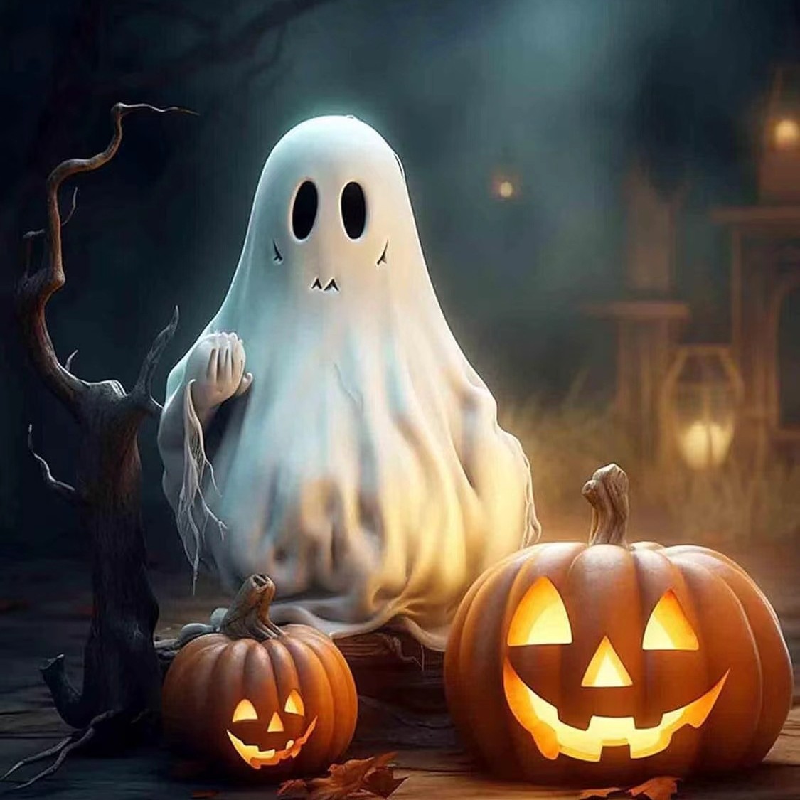 Amazon nueva pintura de diamantes 5D Halloween fantasma calabaza búho lleno de pintura de diamantes diy pintura de decoración para el hogar