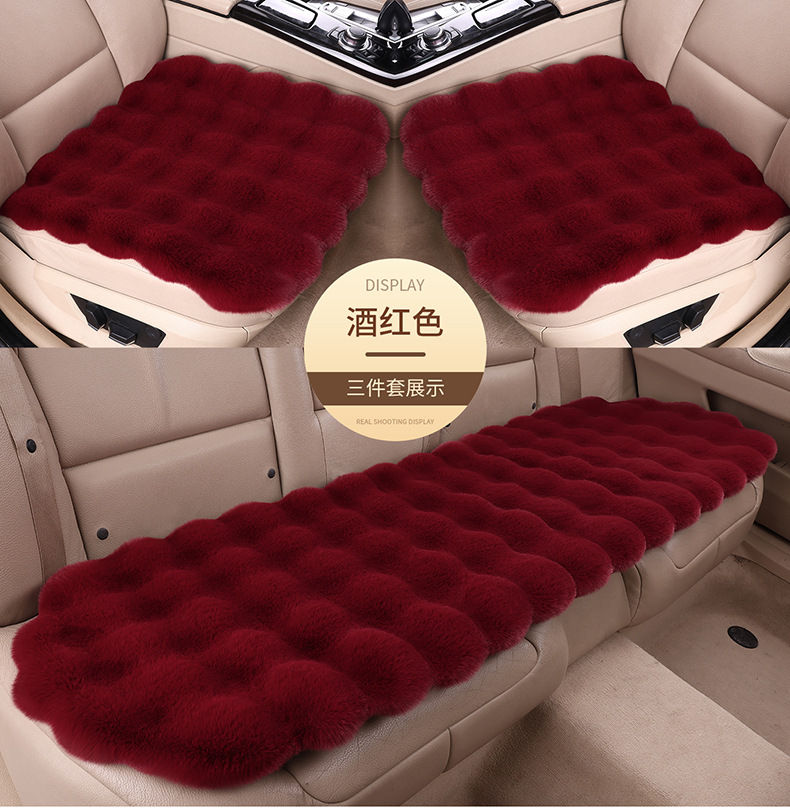 Amazon's New Winter Car Seat Cushion Thickened Bubble Plush Warm Light Luxury Encrypted Anti-Slip Plush Seat Cushion