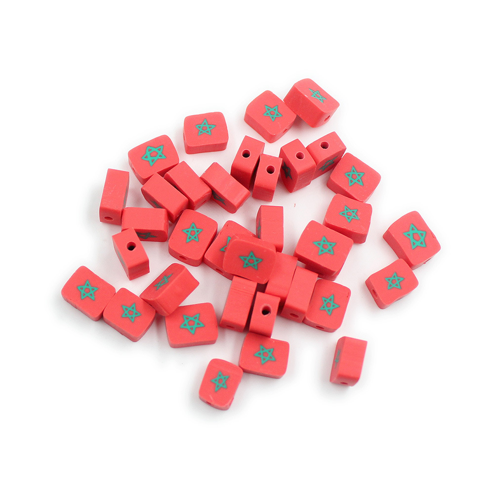 Cuentas de cerámica suave DIY, caras sonrientes, sueltas para pulseras y collares