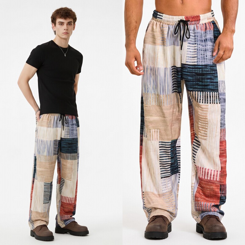 Cross-border 2026 work pants, Japanese style trendy brand men's casual pants, multi-pocket, youth fashion, loose fit with cuffs Cross-border 2026 work pants, Japanese style trendy brand men's casual pants, multi-pocket, youth fashion, loose fit with cuffs