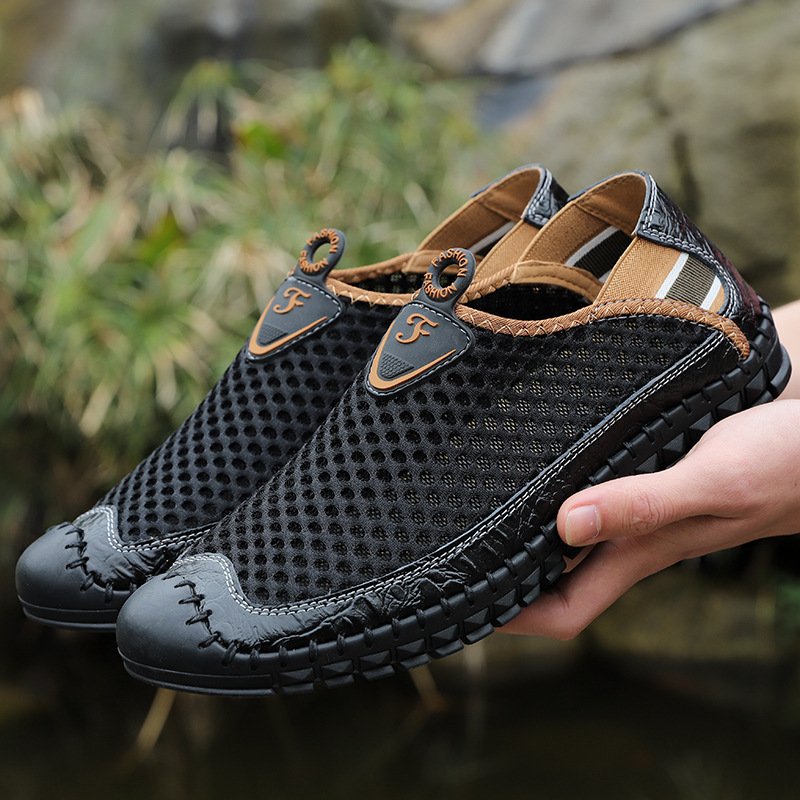 Cross-border Large Size Wading Shoes Summer New Arrival Foot Set Hollow Step-on Dad Shoes Outdoor Hiking Shoes Men's Hiking Shoes Cross-border Large Size Wading Shoes Summer New Arrival Foot Set Hollow Step-on Dad Shoes Outdoor Hiking Shoes Men's Hiking Shoes