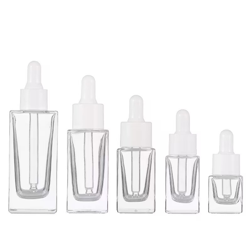 現品5ml 10ml角型透明エッセンスボトル化粧品分注瓶角型スポイトガラス精油分注瓶|undefined