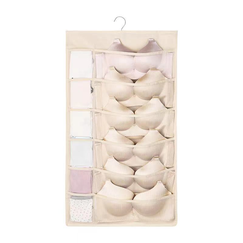 Bolsa de almacenamiento de ropa interior bolsa colgante bolsa de almacenamiento de tela no tejida bolsa de almacenamiento colgante de doble cara bolsa de almacenamiento multifuncional para el hogar bolsa de almacenamiento de artículos diversos
