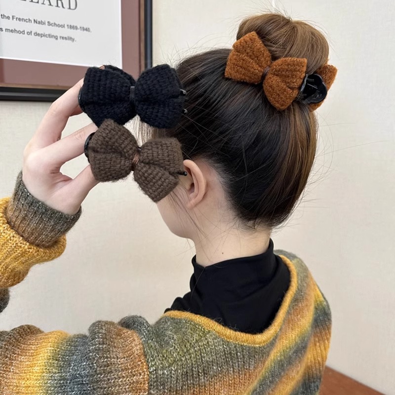 Otoño y invierno coreano Meilade clip de cabello de punto arco agarrar clip de cabello de mujer de alto nivel no lastimar clip de cabello detrás de la cabeza adornamiento de cabello
