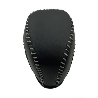 Cross-border compatible Toyota 2019 Corolla gear shift knob cover, 8th generation Camry gear shift knob cover, Avalon gear shift cover (Sürətlər qutusu və əl tormozu başlıqları) - black-skin-with-light-gray-lines-and-black-lines