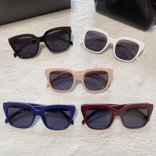  New C Family Sunglasses Women's High-end Ins Style Sunglasses Men's Square Frame European and American Retro Fashion Pink Glasses