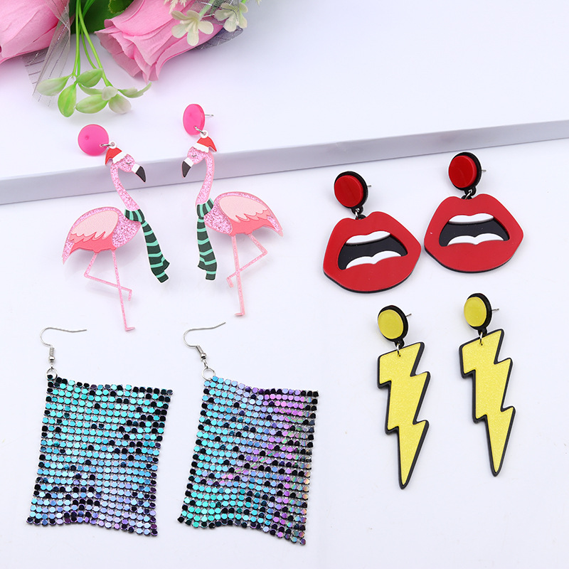 Simple Style Lightning Arylic Stoving Varnish Womenu0027S Earrings 1 Pair