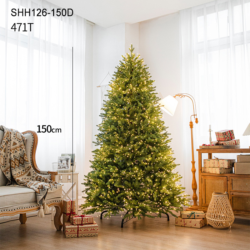 1.5M árbol de Navidad de hoja de PE (con luz)