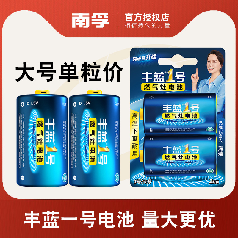 批发南孚丰蓝1号电池碳性一号大号燃气灶专用热水器煤气灶天然气