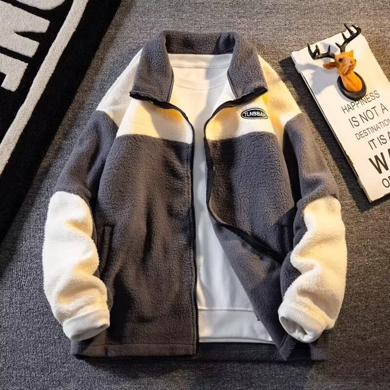 羊羔绒外套男冬季韩版休闲男装学生棉袄潮牌棉服冬装加厚棉衣服