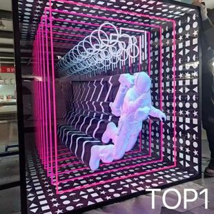 Lasagna mirror colorful luminous characters net red chess bar free design punch drainage abyss mirror